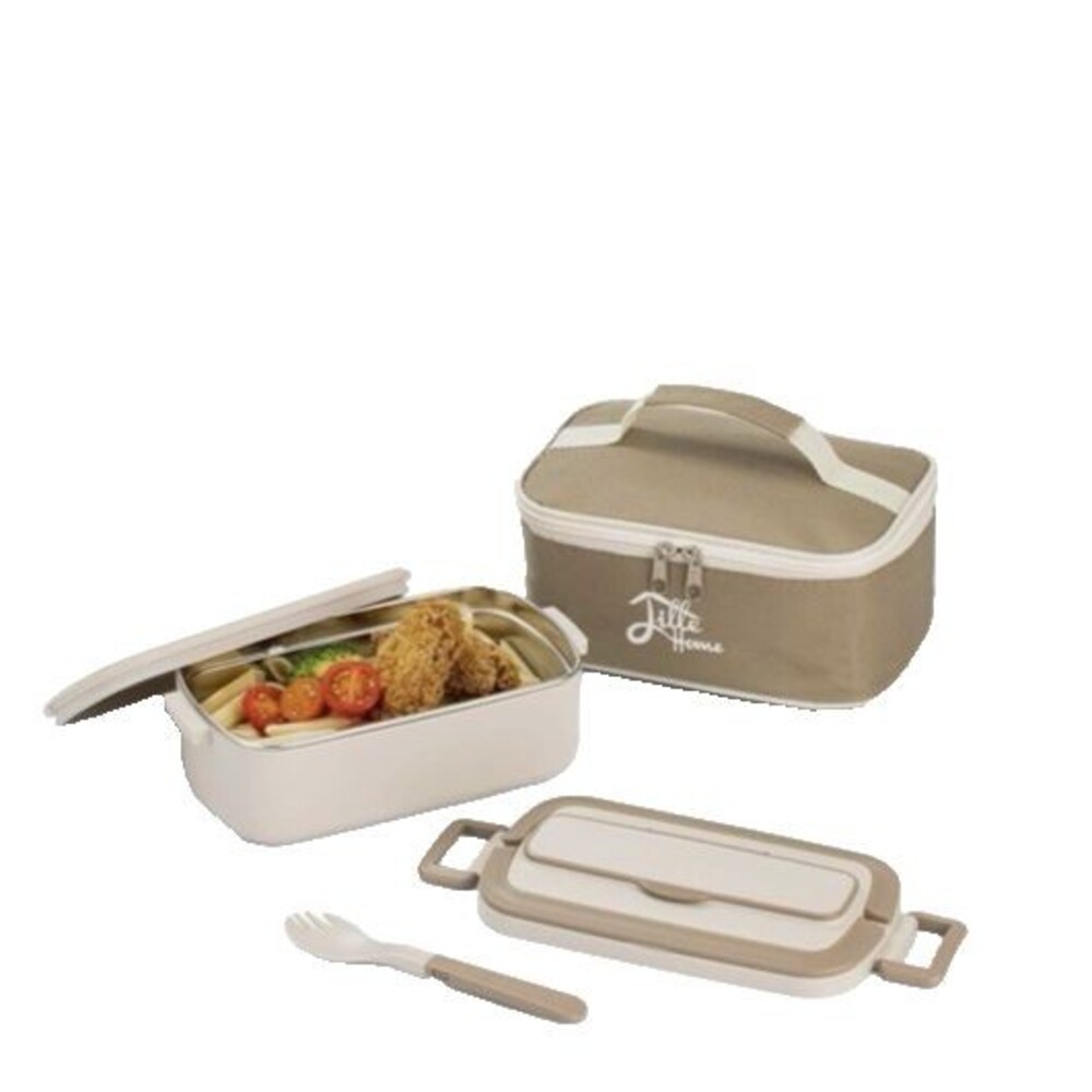 Lille Home Bento Lunch Box For Adults Stainless Steel w/ Insulated Bag & Cutlery